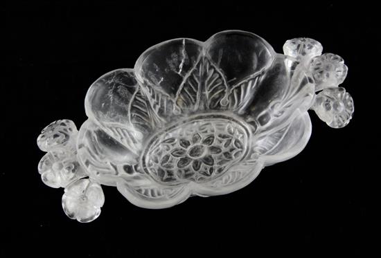 A Mughal style rock crystal lobed small bowl, 10.8cm